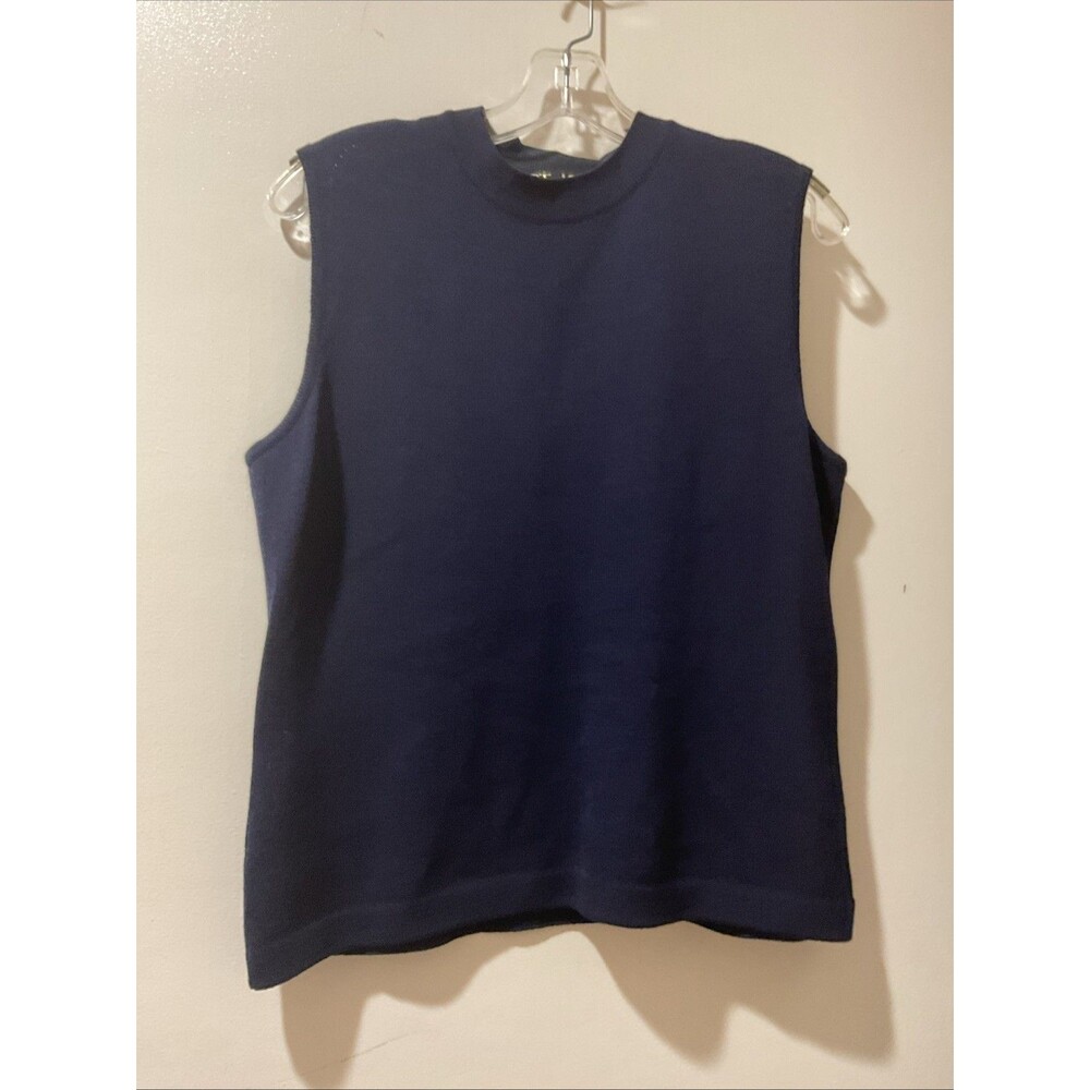 St John Wool Vest Zip-Up Shoulder Sz M